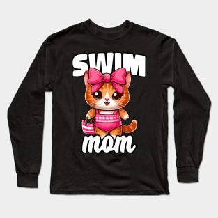 Swim Cat Mom Long Sleeve T-Shirt